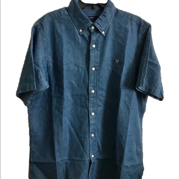 BUTTON DOWN SHORT SLEEVES DENIM SHIRT - Picture 3 of 6